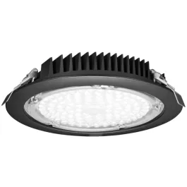 Lotus 8" Round Commercial Recessed LED Downlight - 40W - 0-10V Dimming - 4000K - 4,700 Lumens - 120-277V - Black