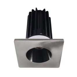 Lotus 2" LED Recessed Downlight - High Output - 15W - 3000K - 1,000 Lumens - Black Reflector - Square Brushed Nickel Trim - 120V