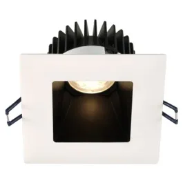 Lotus 4" Square Deep Regressed LED Downlight - 15W - Black Reflector - White Trim - 2700K - 1,315 Lumens - 120V