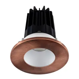 Lotus 2" LED Recessed Downlight - High Output - 15W - 4000K - 1,020 Lumens - Silver Reflector - Round Copper Trim - 120V