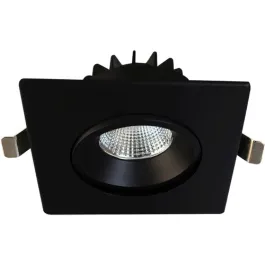 Lotus Venus 4" Square Recessed Gimbal LED Downlight - 12W - Dim to Warm / 3K-18K - 700 Lumens - 120V - Black