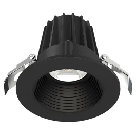 Lotus 8W 2" Round Regressed LED Downlight - Black Trim / Black Baffle Reflector - CCT Selectable - 570 Lumens - 120V