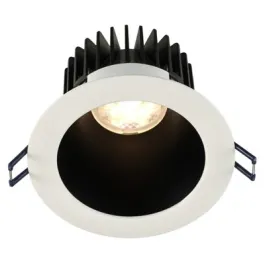 Lotus 4" Round Deep Regressed LED Downlight - High Output - 18W - Black Reflector - White Trim - 3000K - 1,610 Lumens - 120V