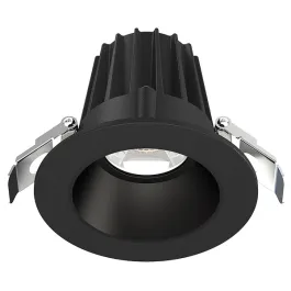 Lotus 8W 2" Round Regressed LED Downlight - Black Trim / Black Smooth Reflector - CCT Selectable - 570 Lumens - 120V