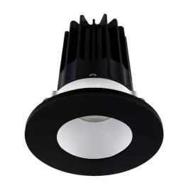 Lotus 2" LED Recessed Downlight - High Output - 15W - 4000K - 1,020 Lumens - Silver Reflector - Round Black Trim - 120V