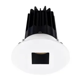 Lotus 2" LED Recessed Downlight - High Output - 15W - 3000K - 1,000 Lumens - Black Reflector - Square Hole Trim - 120V