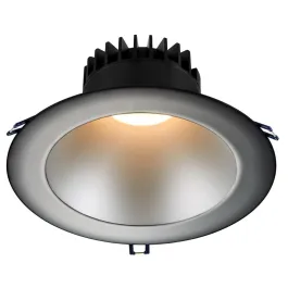 Lotus 8" Deep Regressed LED Downlight - 18W - Silver Reflector - Black Trim - 3000K - 1,550 Lumens - 120V