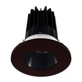 Lotus 2" LED Recessed Downlight - High Output - 15W - 3000K - 1,000 Lumens - Black Reflector - Round Bronze Trim - 24° - 120V