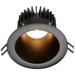 Lotus 4" Round Deep Regressed LED Downlight - 15W - Black Reflector - Black Trim - 3000K - 1,430 Lumens - 120V