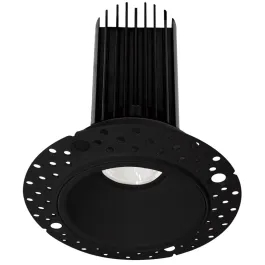 Lotus 2" Trimless Round LED Downlight - High Output - 15W - Dim to Warm - 800 Lumens - 120V - Black