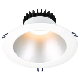 Lotus 8" Deep Regressed LED Downlight - 18W - Silver Reflector - White Trim - 5000K - 1,700 Lumens - 120V