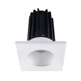 Lotus 2" LED Recessed Downlight - High Output - 15W - 4000K - 1,020 Lumens - Silver Reflector - Square White Trim - 120V