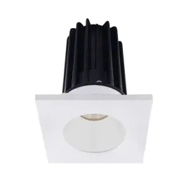 Lotus 2" LED Recessed Downlight - High Output - 15W - 4000K - 1,020 Lumens - White Reflector - Square White Trim - 120V
