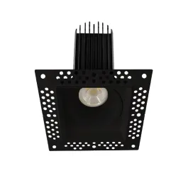 Lotus 2" Trimless Square Gimbal LED Downlight - 11W - Dim to Warm / 3K-18K - 850 Lumens - 120V - Black