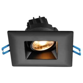 Lotus 3" Square Regressed Gimbal LED Downlight - 7.5W - 38° Beam Angle - CCT Selectable - 650 Lumens - 120V - Black