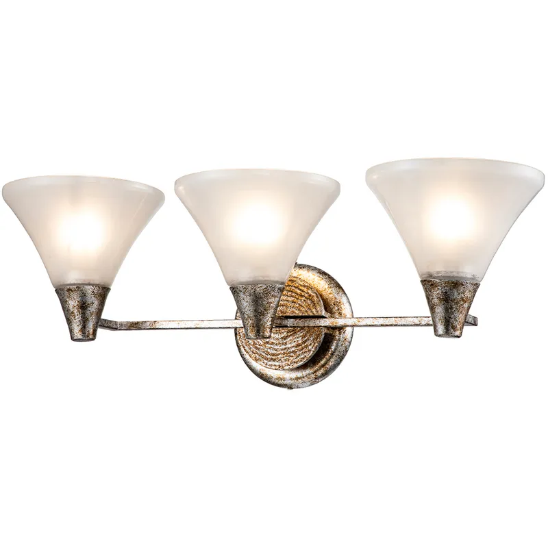 Lemoine 3 Light 24.5 inch Silver Leaf Bath Bar Wall Light