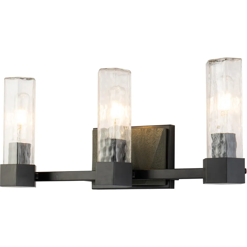Navarre 3 Light 21 inch Black+Grey Bath Light Wall Light