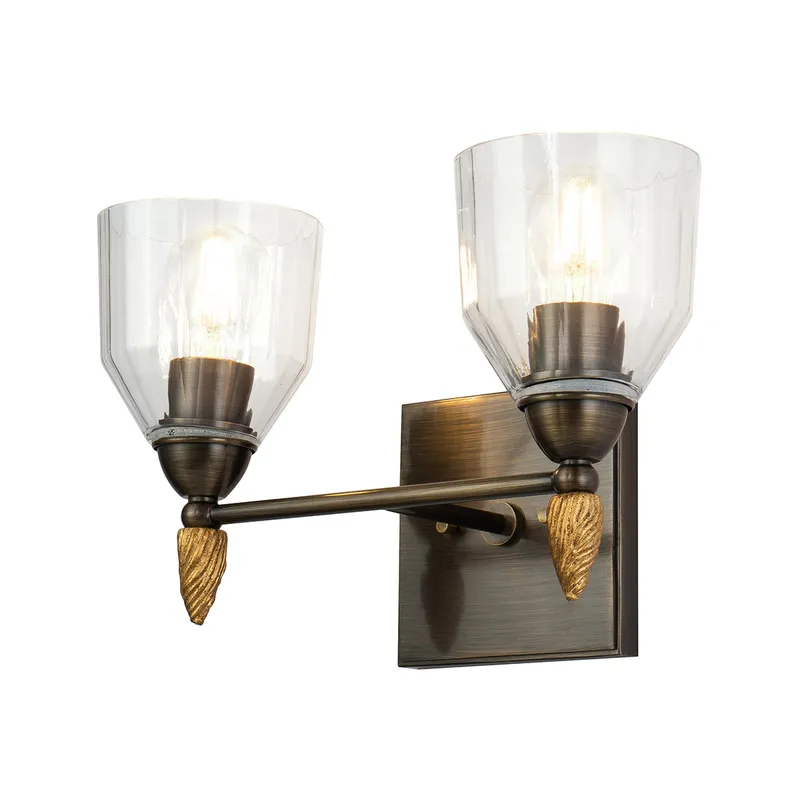 Fun Finial 2 Light 15 inch Dark Bronze Vanity Light Wall Light