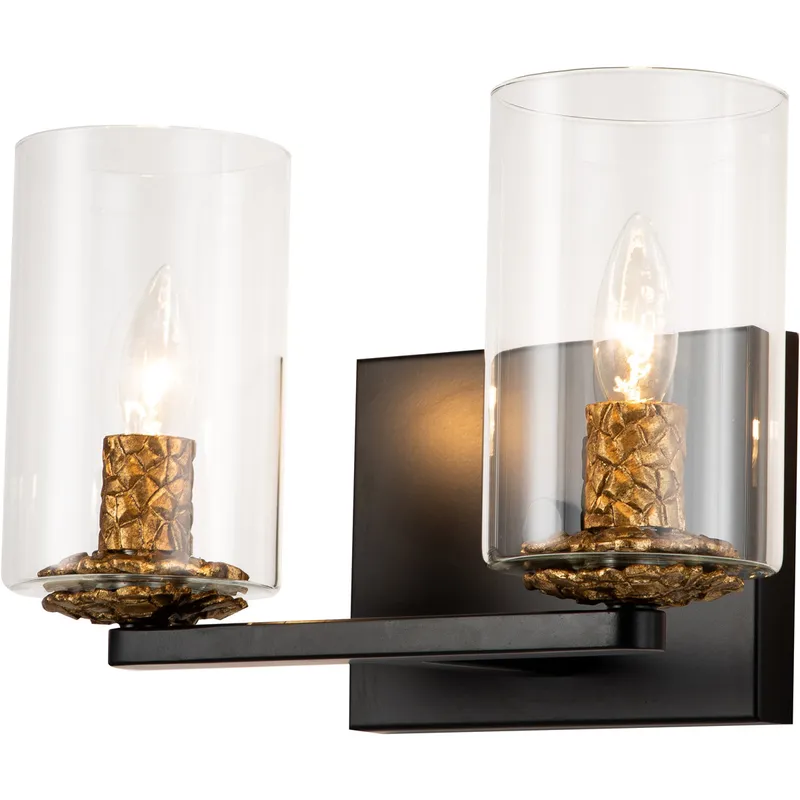 Bolivar 2 Light 14 inch MB Bath Light Wall Light in Matte Black