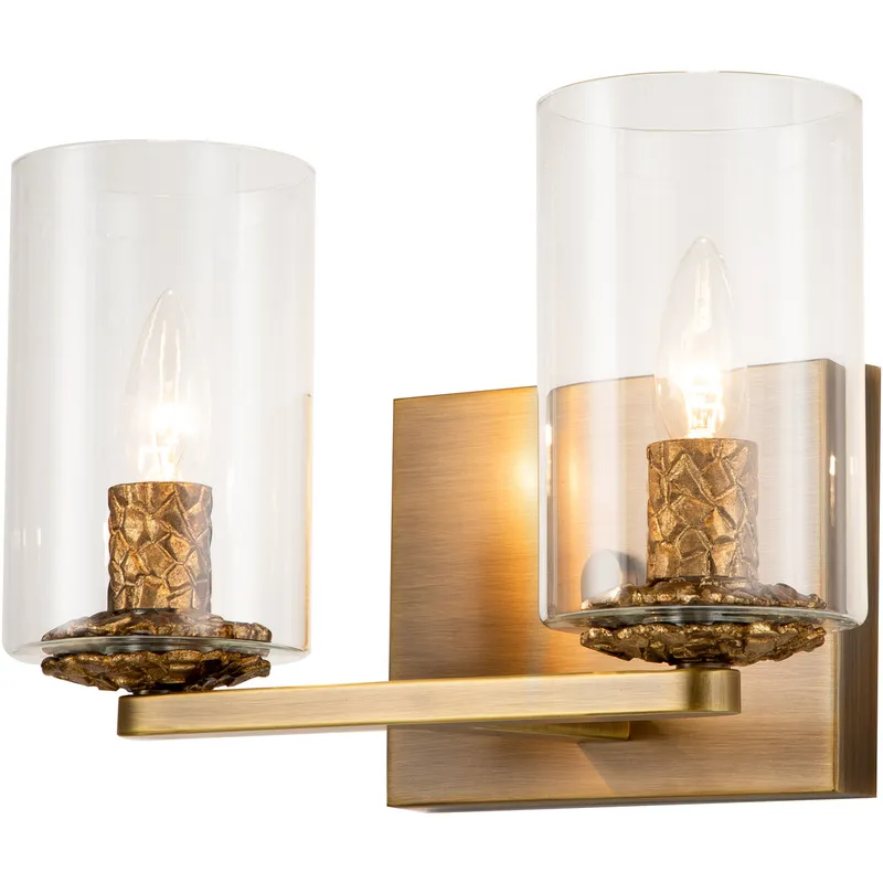 Bolivar 2 Light 14 inch ATB Bath Light Wall Light in Antique Brass