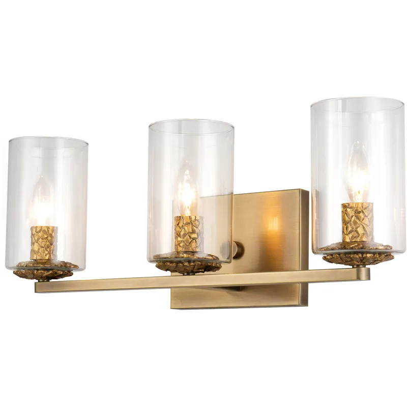 Bolivar 3 Light 23 inch ATB Bath Light Wall Light in Antique Brass