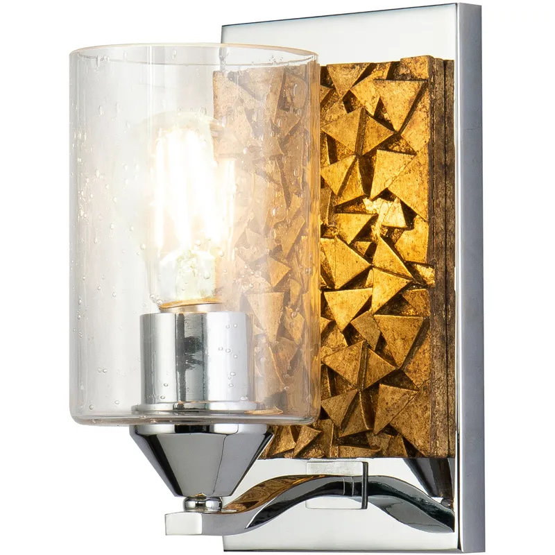 Bocage 1 Light 5 inch PC Bath Light Wall Light in Polished Chrome with Gold