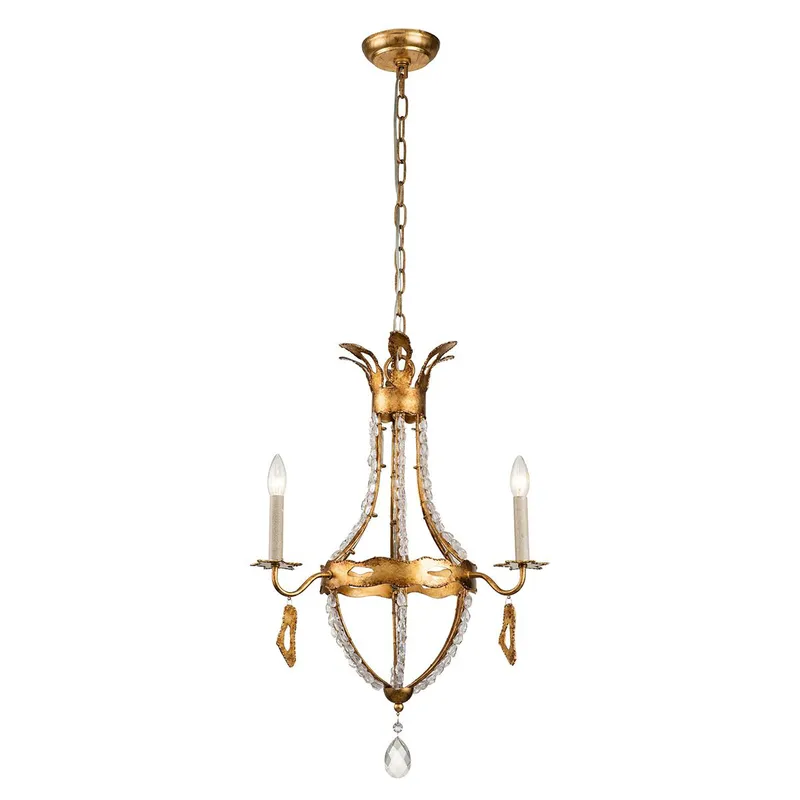 Monteleone 3 Light 20.7 inch Gold Leaf with Antique Chandelier Ceiling Light, Flambeau