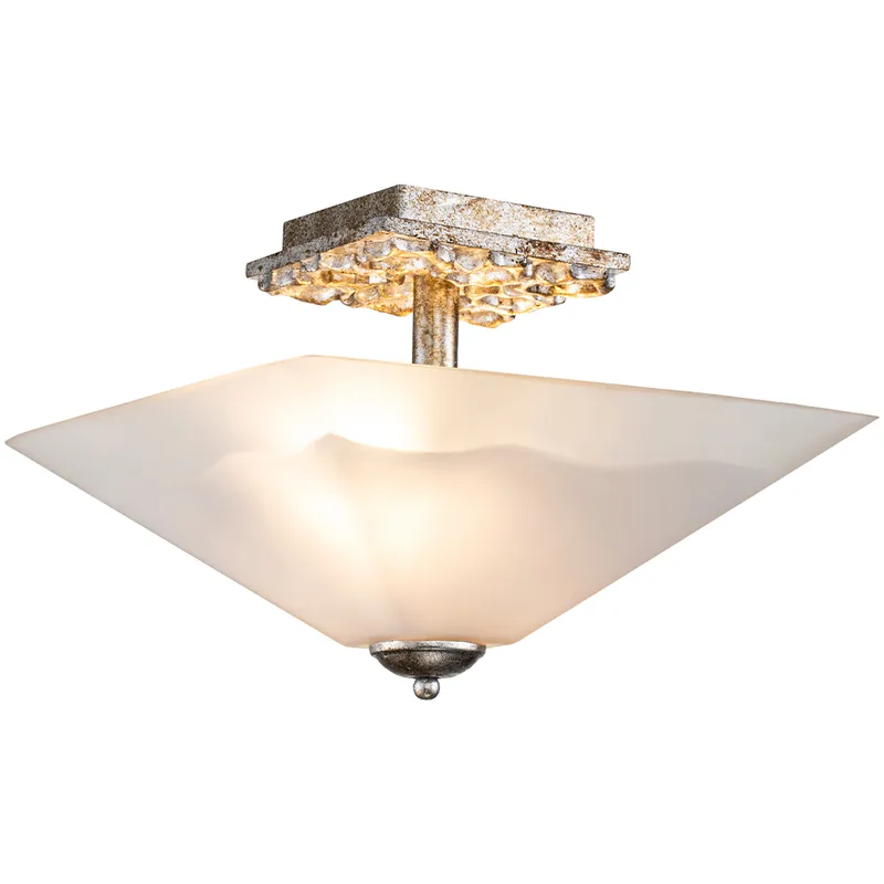 Star 2 Light 14.5 inch Silver Leaf Flush Mount Ceiling Light