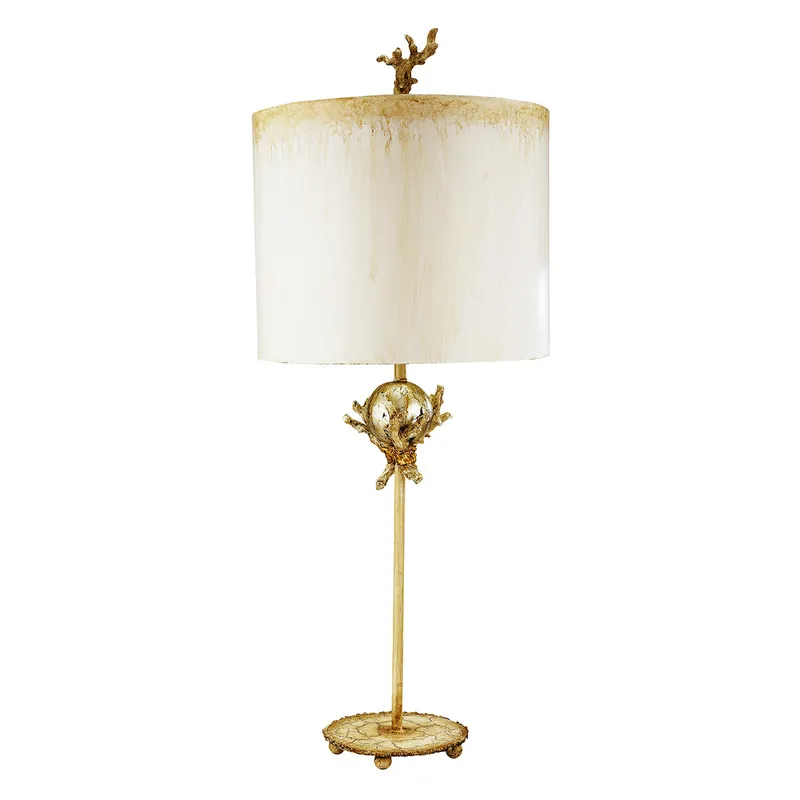 Trellis 31 inch 60.00 watt Putty With Silver Leaf Orb Element Table Lamp Portable Light, Flambeau