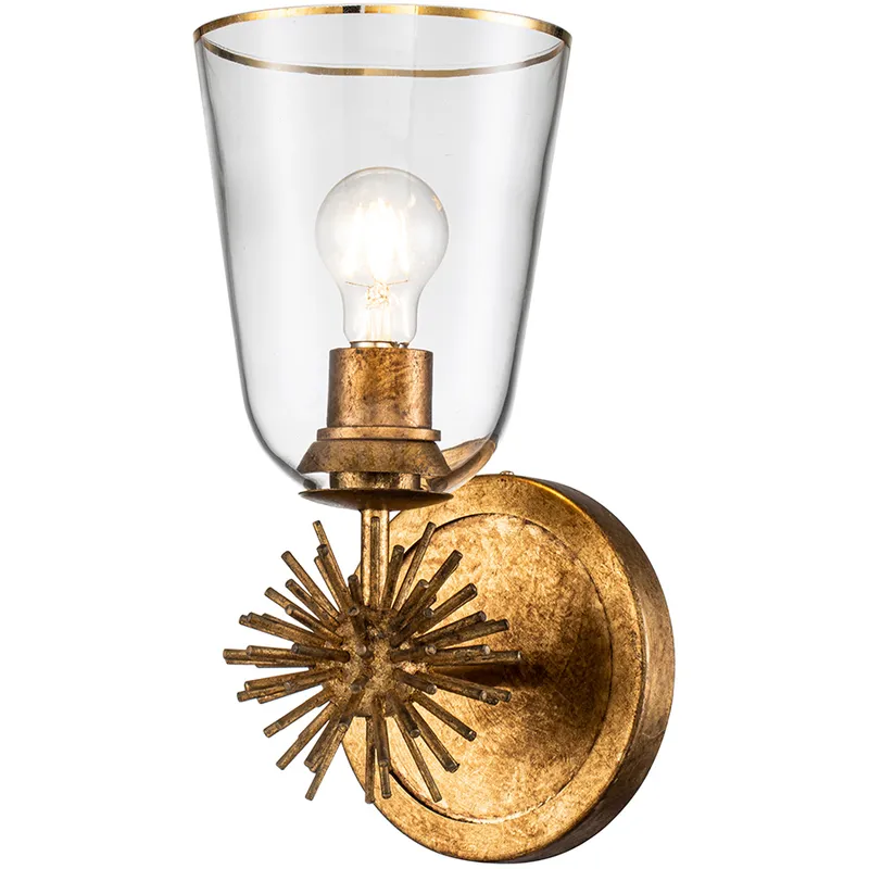Staring 1 Light 7 inch Gold Leaf Sconce Wall Light