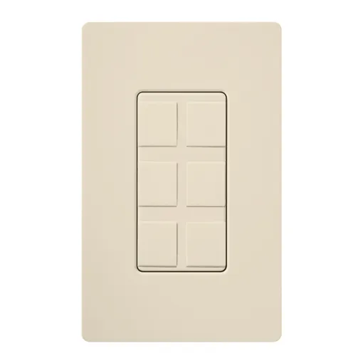 Lutron Multi-Port Frame - Field Customizable - Light Almond