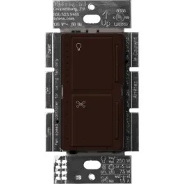 Lutron Maestro Dual LED+ Dimmer and Fan Control - Single Pole - Brown