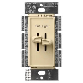 Lutron Skylark Dual Slide-to-Off Fan and Light Control - Ivory