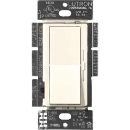 Lutron Diva LED+ Dimmer - Single Pole / 3-Way - 150W Max - Biscuit