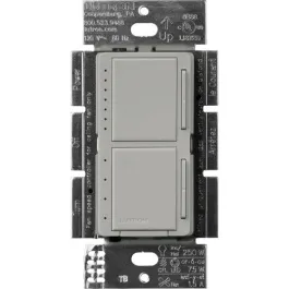 Lutron Maestro Dual LED+ Dimmer and Fan Control - Single Pole - Gray