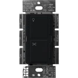 Lutron Maestro Dual LED+ Dimmer and Fan Control - Single Pole - Black