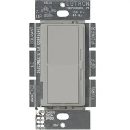 Lutron Diva Quiet Fan-Speed Control - Single-Pole / 3-Way - Gray