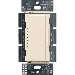 Lutron Maestro LED+ Dimmer - Single Pole / 3-Way / Multi-Location - Light Almond