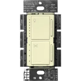Lutron Maestro Dual LED+ Dimmer and Fan Control - Single Pole - Almond