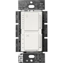 Lutron Maestro Dual LED+ Dimmer and Fan Control - Single Pole - Snow