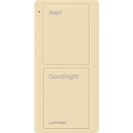 Lutron 2-Button Scene Pico Smart Remote - Pre-engraved Text ("Alert/Goodnight") - Ivory
