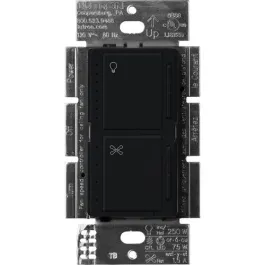 Lutron Maestro Dual LED+ Dimmer and Fan Control - Single Pole - Midnight