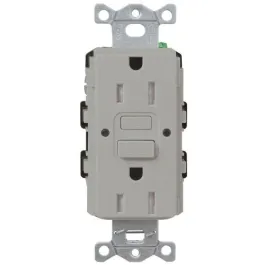 Lutron Claro 15A GFCI Receptacle - Tamper Resistant - Gray