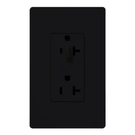 Lutron Claro 20A Tamper Resistant Receptacle - Half Dimming - Midnight