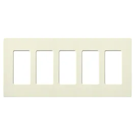 Lutron Claro Screwless Designer Wallplate - 5 Gang - Biscuit