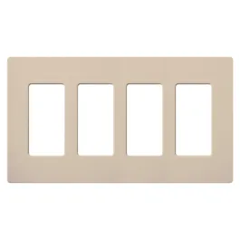 Lutron Claro Screwless Designer Wallplate - 4 Gang - Taupe