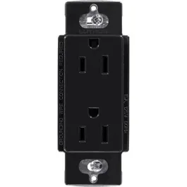 Lutron Claro 15A Duplex Receptacle - Black