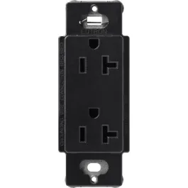 Lutron Claro 20A Duplex Receptacle - Midnight
