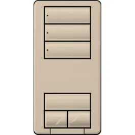 Lutron RadioRA 2 seeTouch Wall-Mount CL Hybrid Keypad - 3 Scene w/ Raise-Lower - Taupe