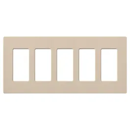 Lutron Claro Screwless Designer Wallplate - 5 Gang - Taupe